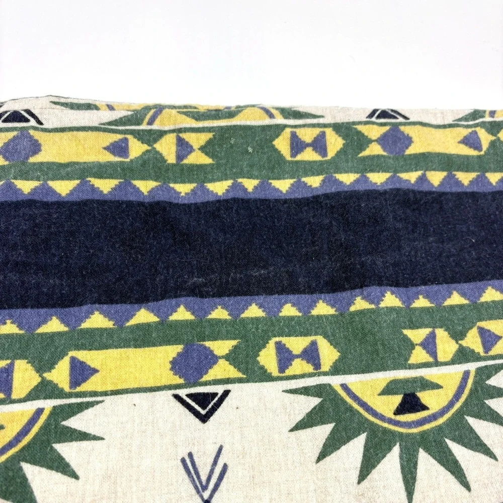 VTG 90s LL Bean Southwestern Teepee Flannel Standard Pillowcase Aztec Geometric